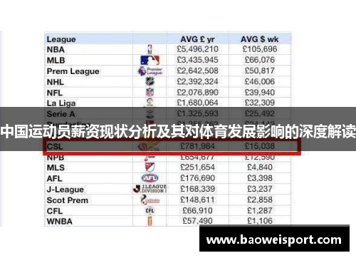 中国运动员薪资现状分析及其对体育发展影响的深度解读